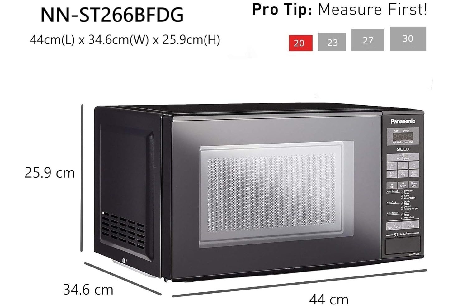 مایکروویو و سولاردام پاناسونیک مدل ST266B — نمای ۵