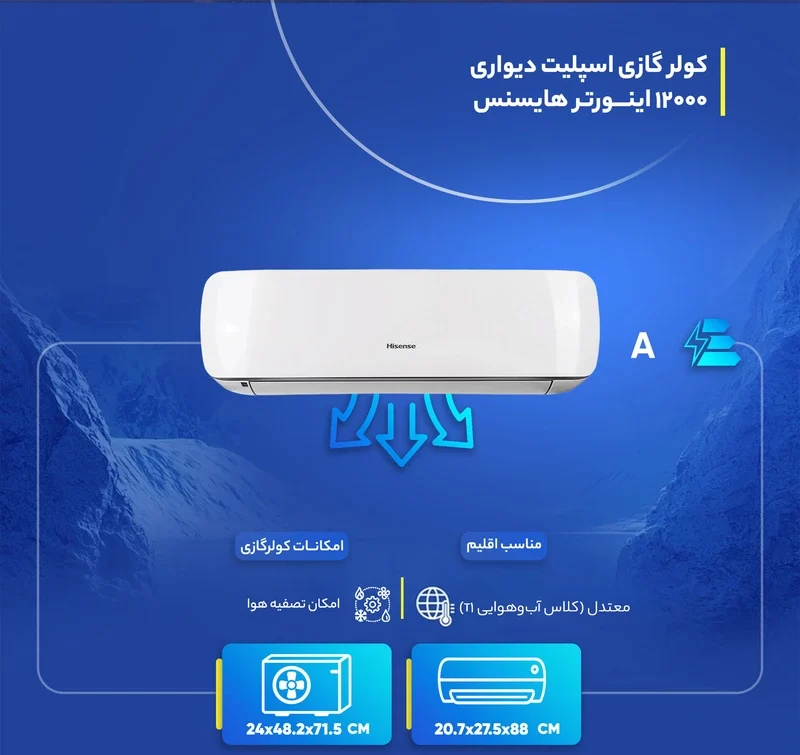 کولر گازی هایسنس مدل HIH-12TG — نمای ۴