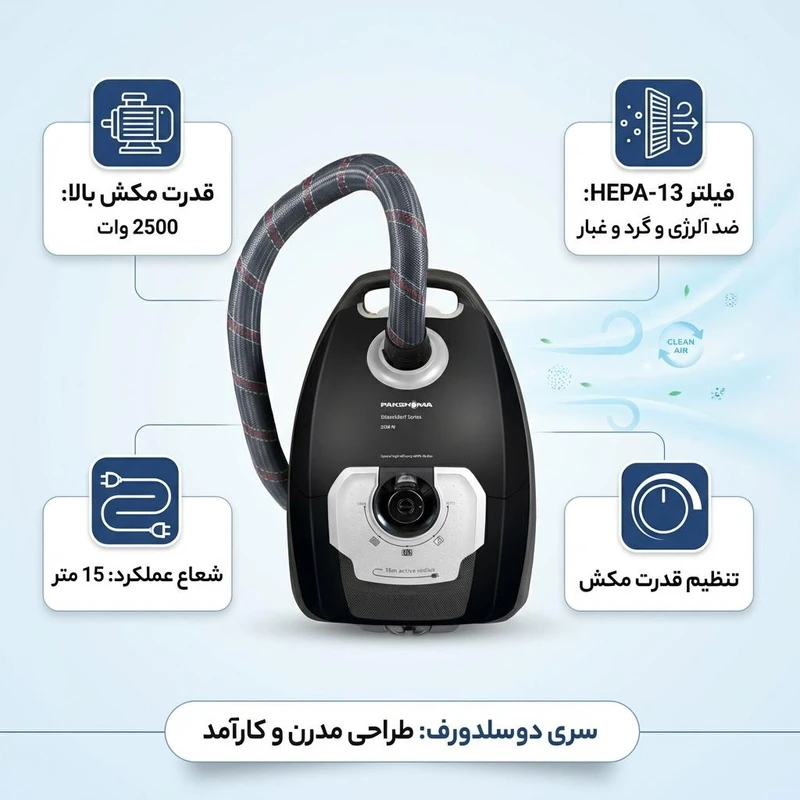 جاروبرقی پاکشوما مدل PVC 5125 — نمای ۵