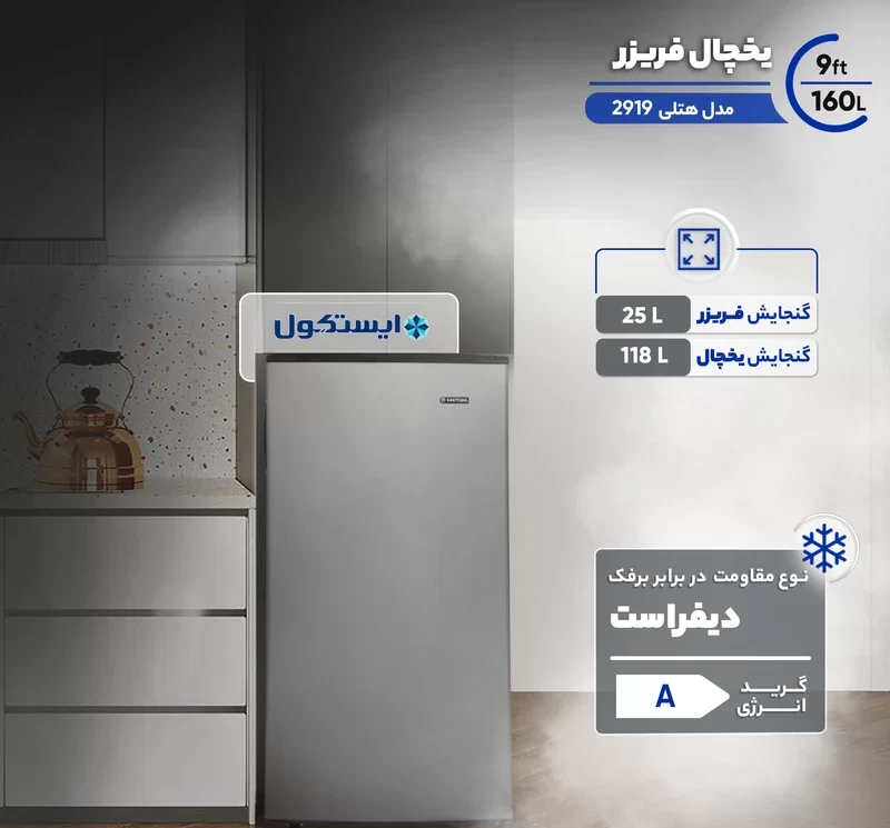 یخچال فریزر ایستکول مدل هتلی 2919 — نمای ۷
