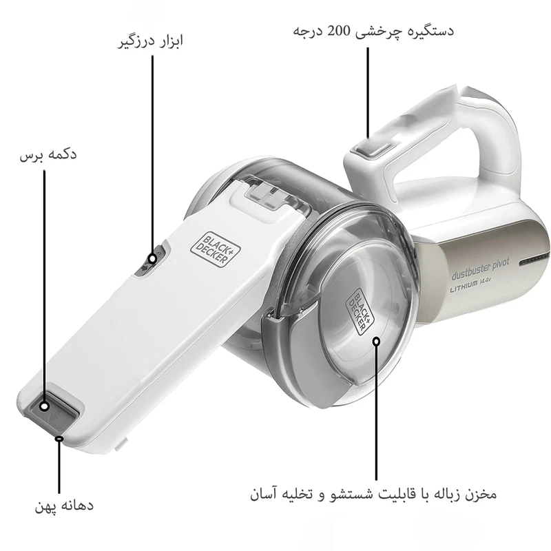 جارو شارژی بلک اند دکر مدل PV1420 — نمای ۷