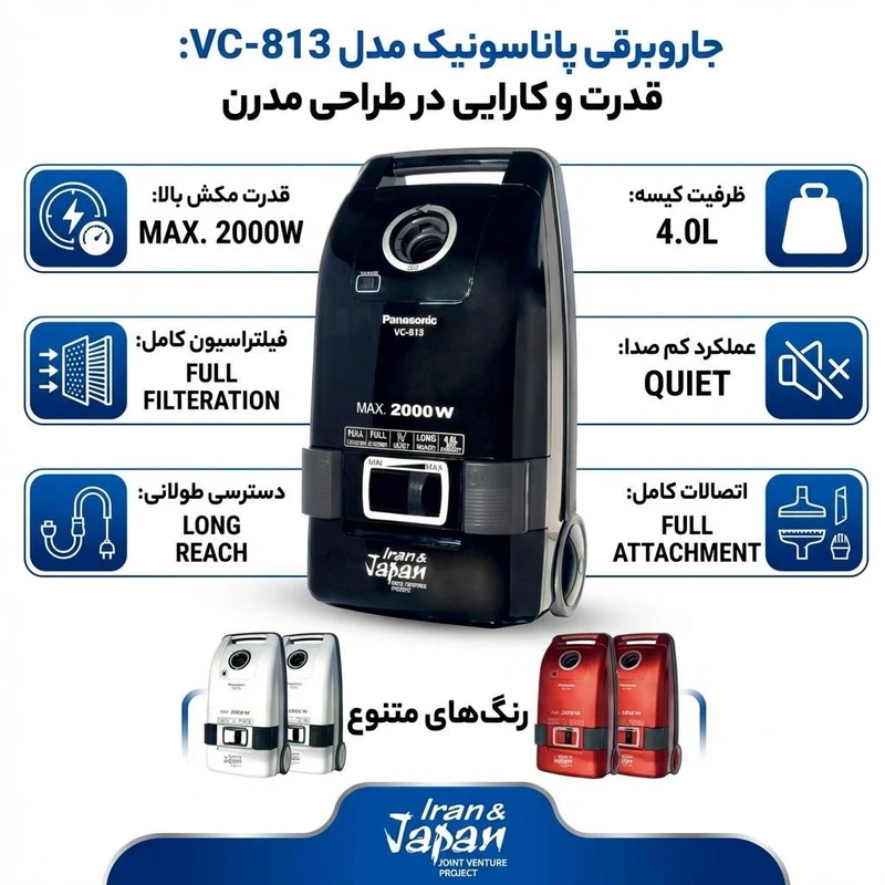 جاروبرقی پاناسونیک مدل VC-813 — نمای ۶